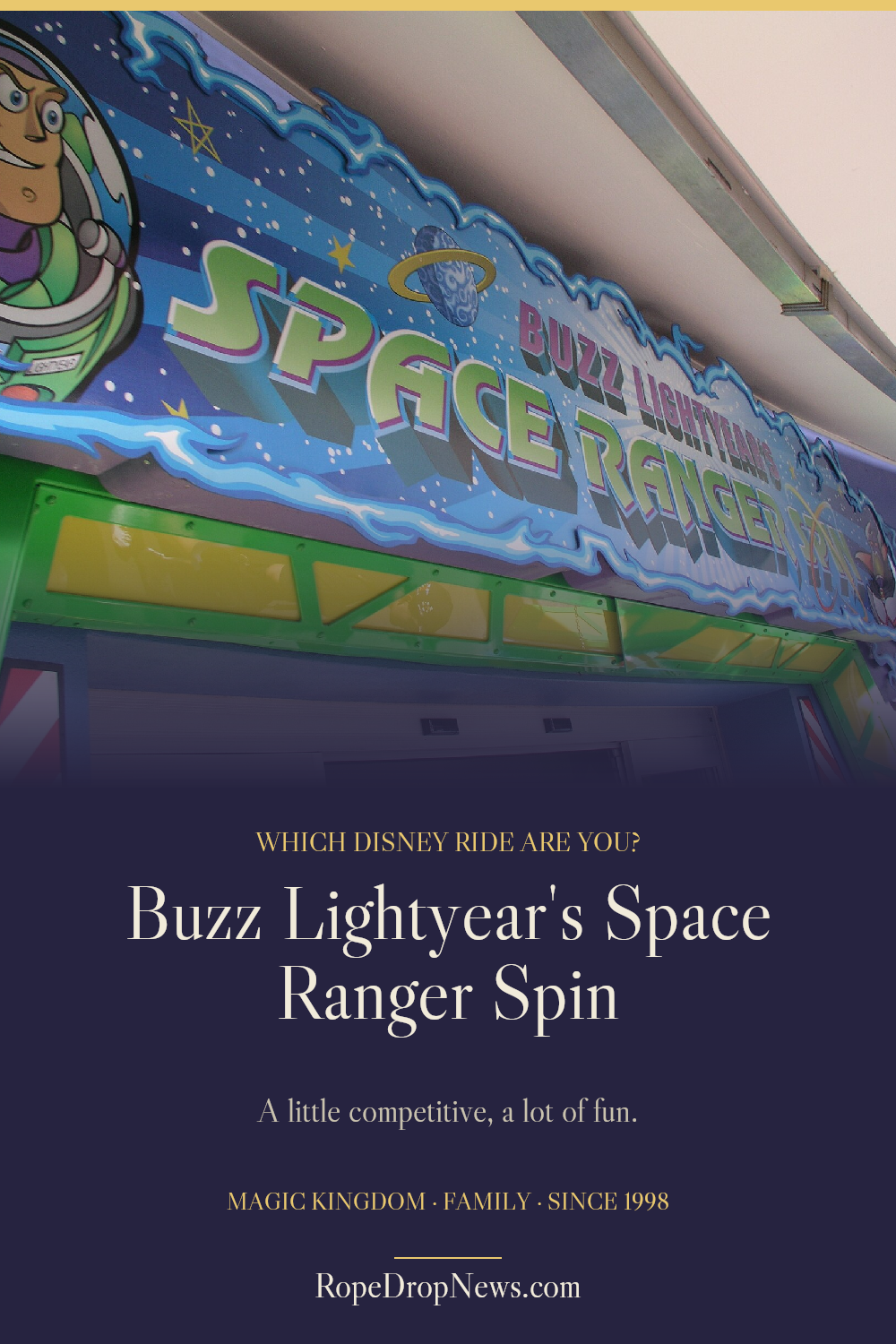 Which Disney Ride Are You card for Buzz Lightyear's Space Ranger Spin