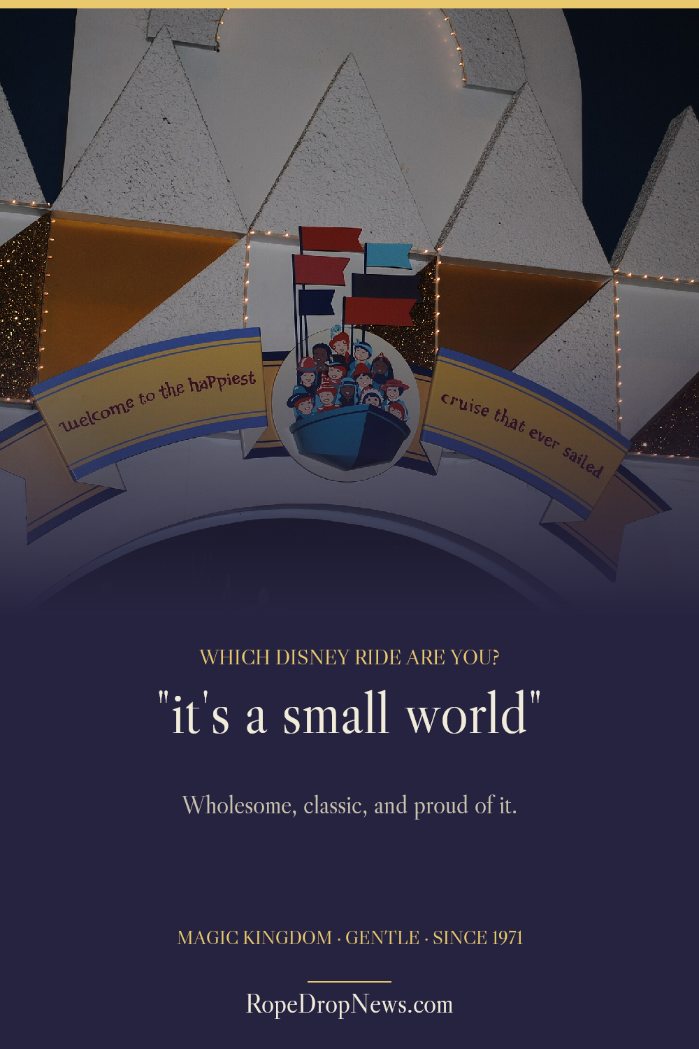 Which Disney Ride Are You card for "it's a small world"