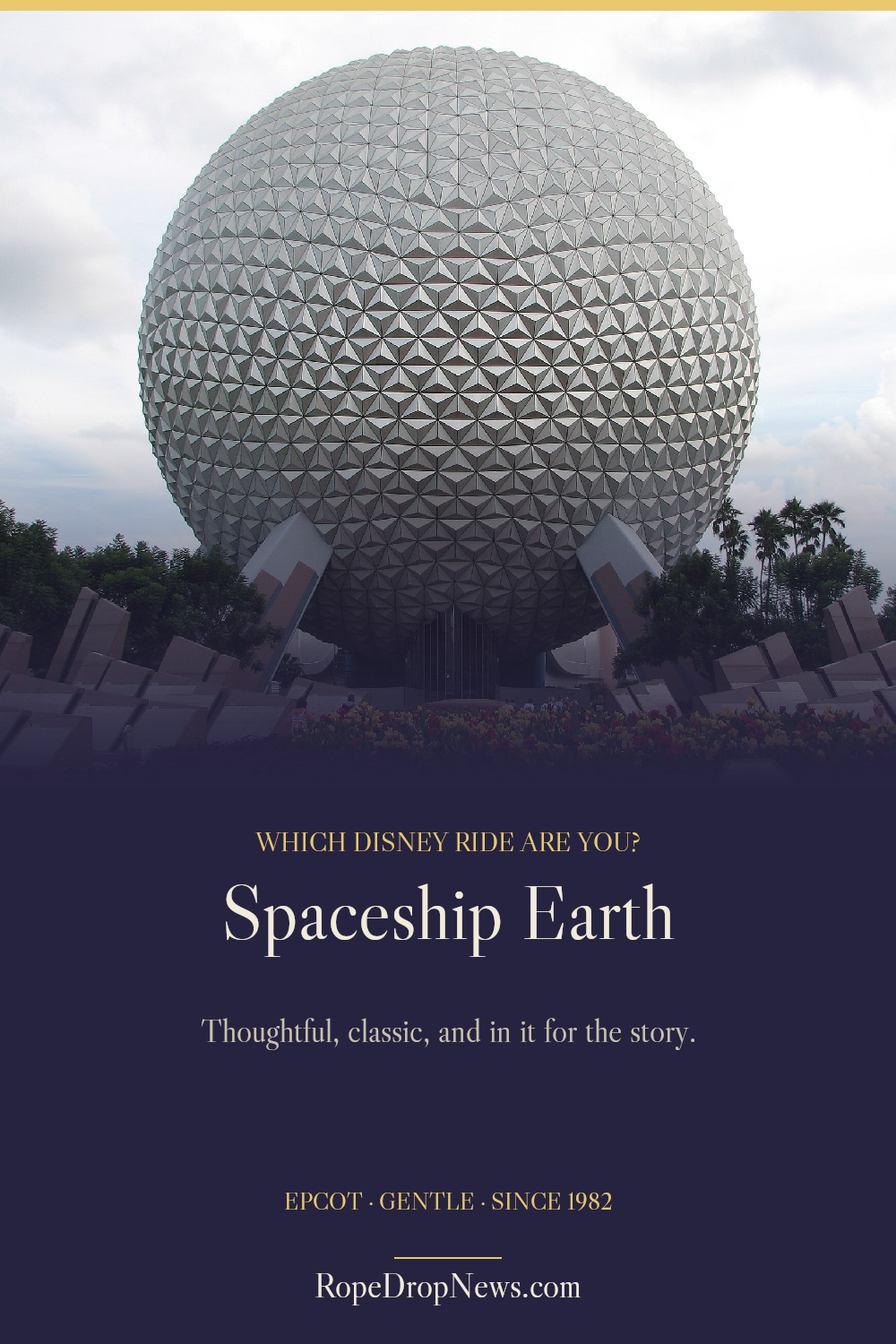 Which Disney Ride Are You card for Spaceship Earth