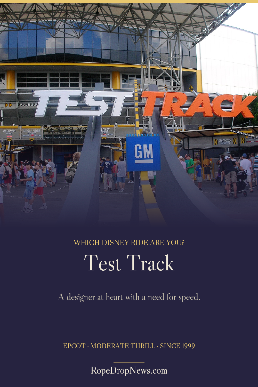 Which Disney Ride Are You card for Test Track