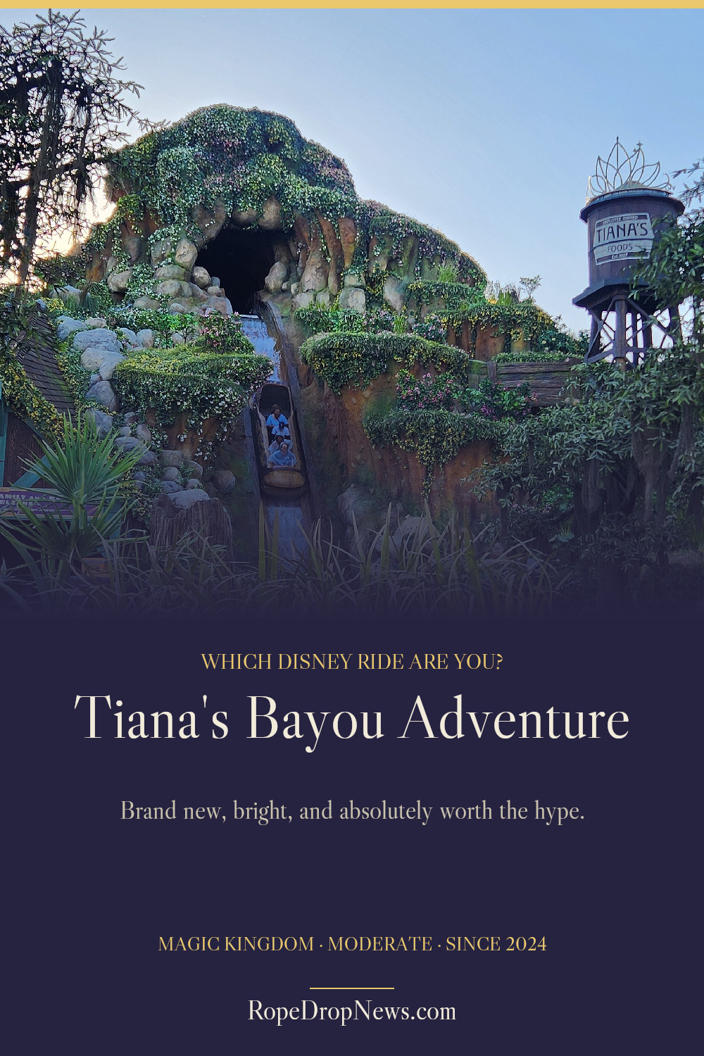 Which Disney Ride Are You card for Tiana's Bayou Adventure