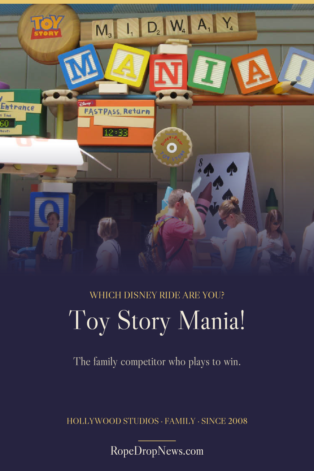 Which Disney Ride Are You card for Toy Story Mania!