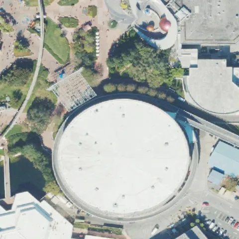 World Discovery at EPCOT from above