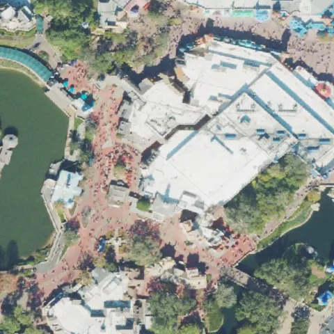 Liberty Square at Magic Kingdom from above