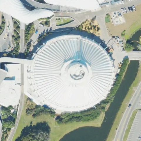Tomorrowland at Magic Kingdom from above