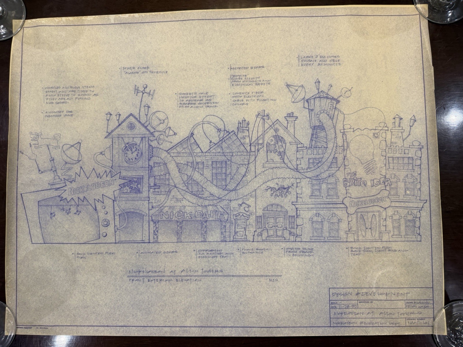 1992 Nickelodeon at Alton Towers design blueprint