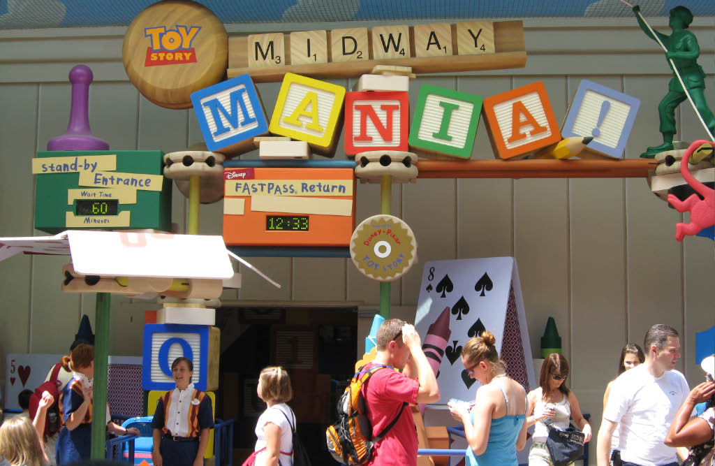 Toy Story Mania interactive midway shooter ride at Disney's Hollywood Studios